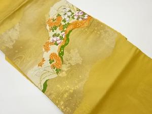 リサイクル　道長取りに秋草模様織出し名古屋帯